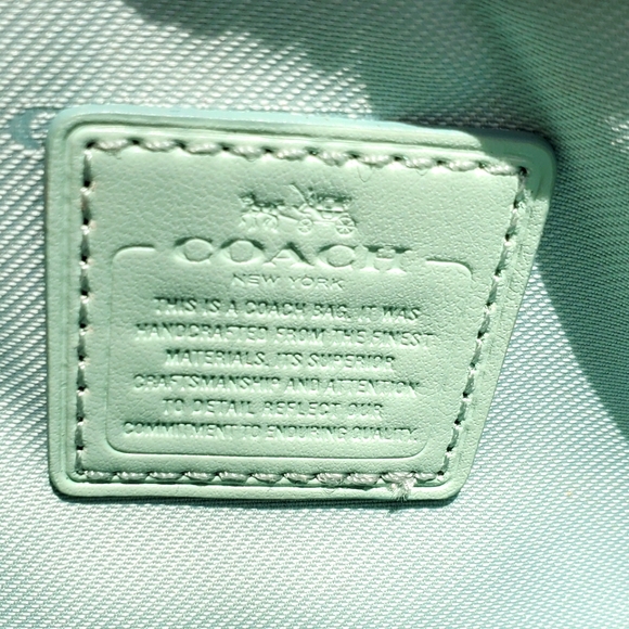 Coach Pebbled Leather Mini-bag Seaglass Green - Picture 3 of 9